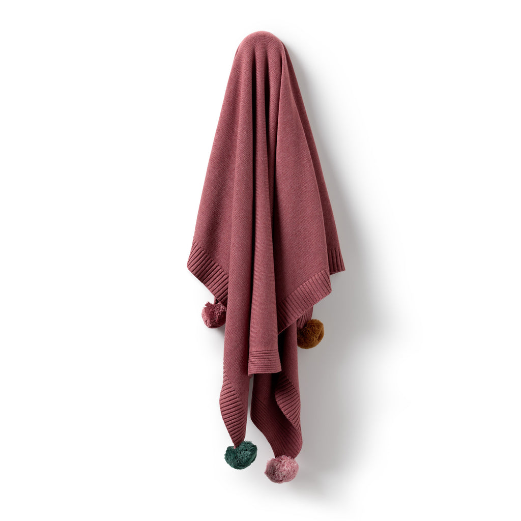 Rhubarb Organic Knitted Blanket