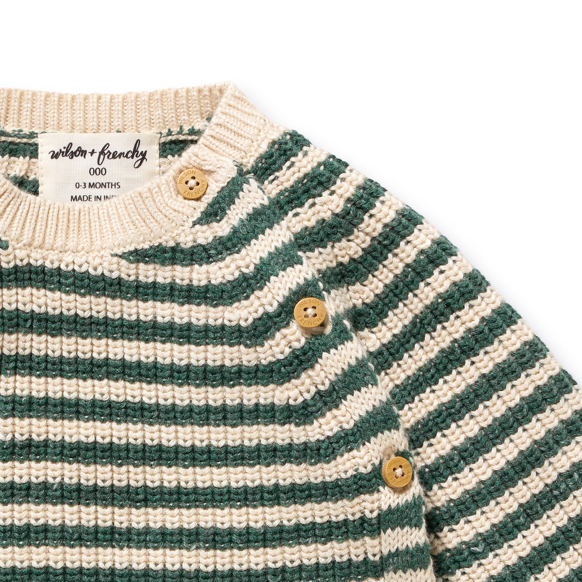 Clover Organic Knitted Stripe Kimono Cardigan