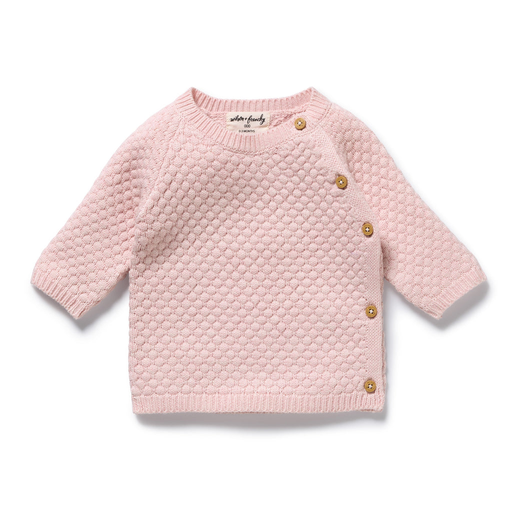 Marshmallow Organic Knitted Bubble Kimono Cardigan