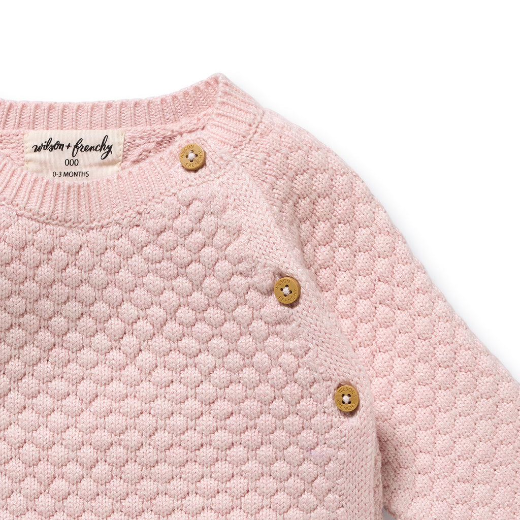 Marshmallow Organic Knitted Bubble Kimono Cardigan