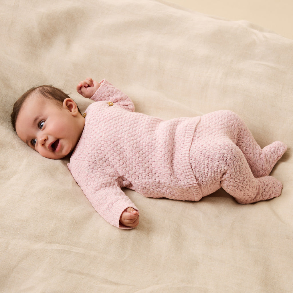 Marshmallow Organic Knitted Bubble Kimono Cardigan