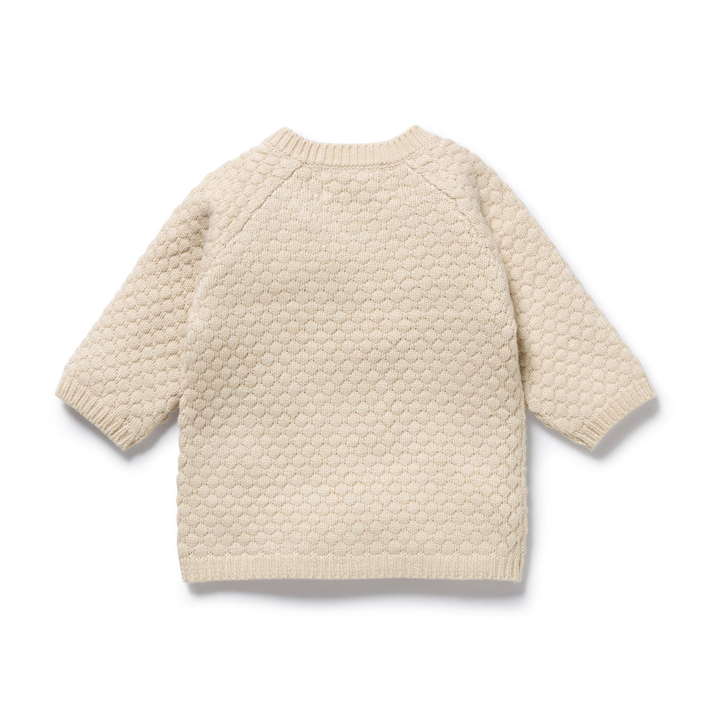 Cream Organic Knitted Bubble Kimono Cardigan