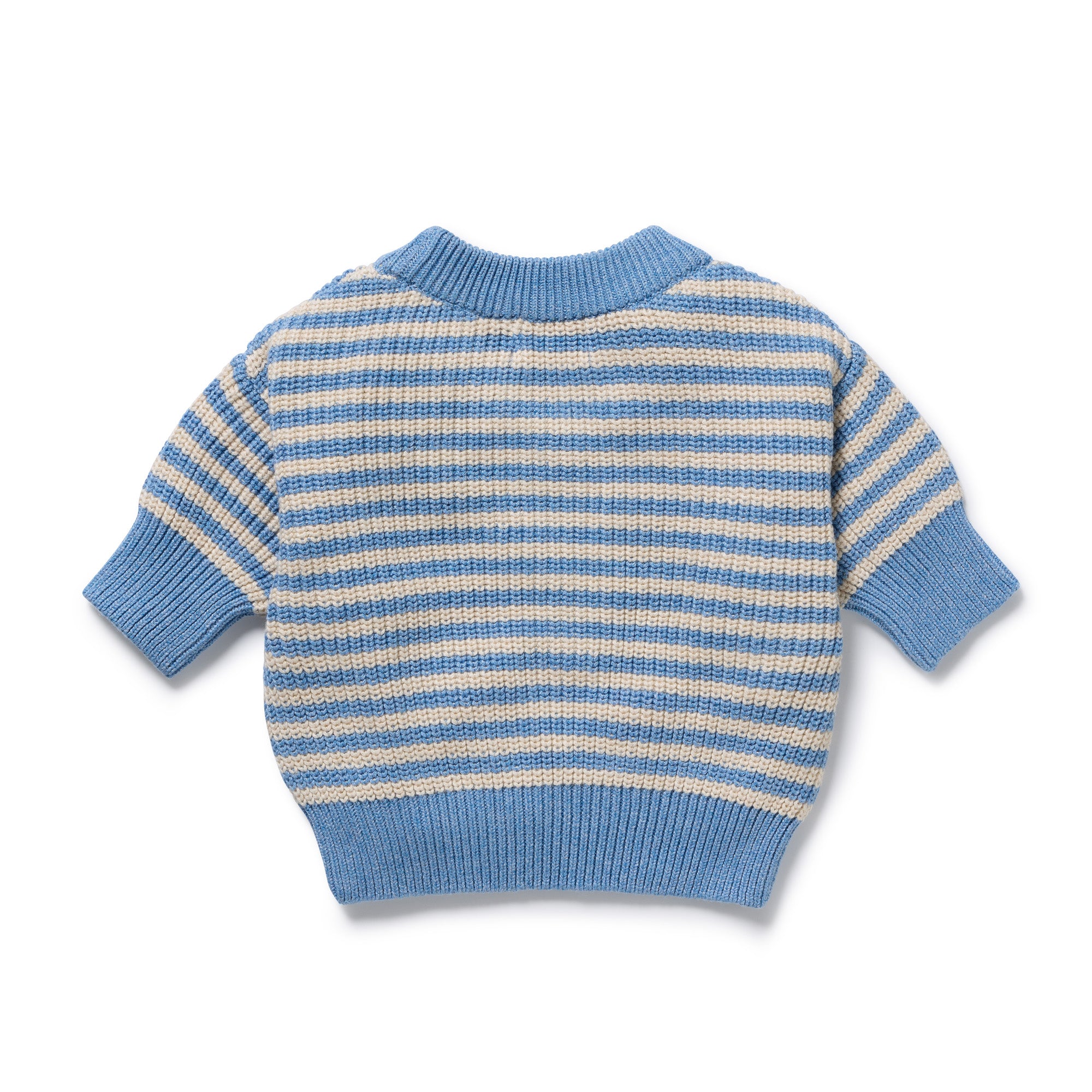 Frosted Blue Organic Knitted Stripe Jumper