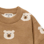 Beary Cute Organic Knitted Jacquard Jumper