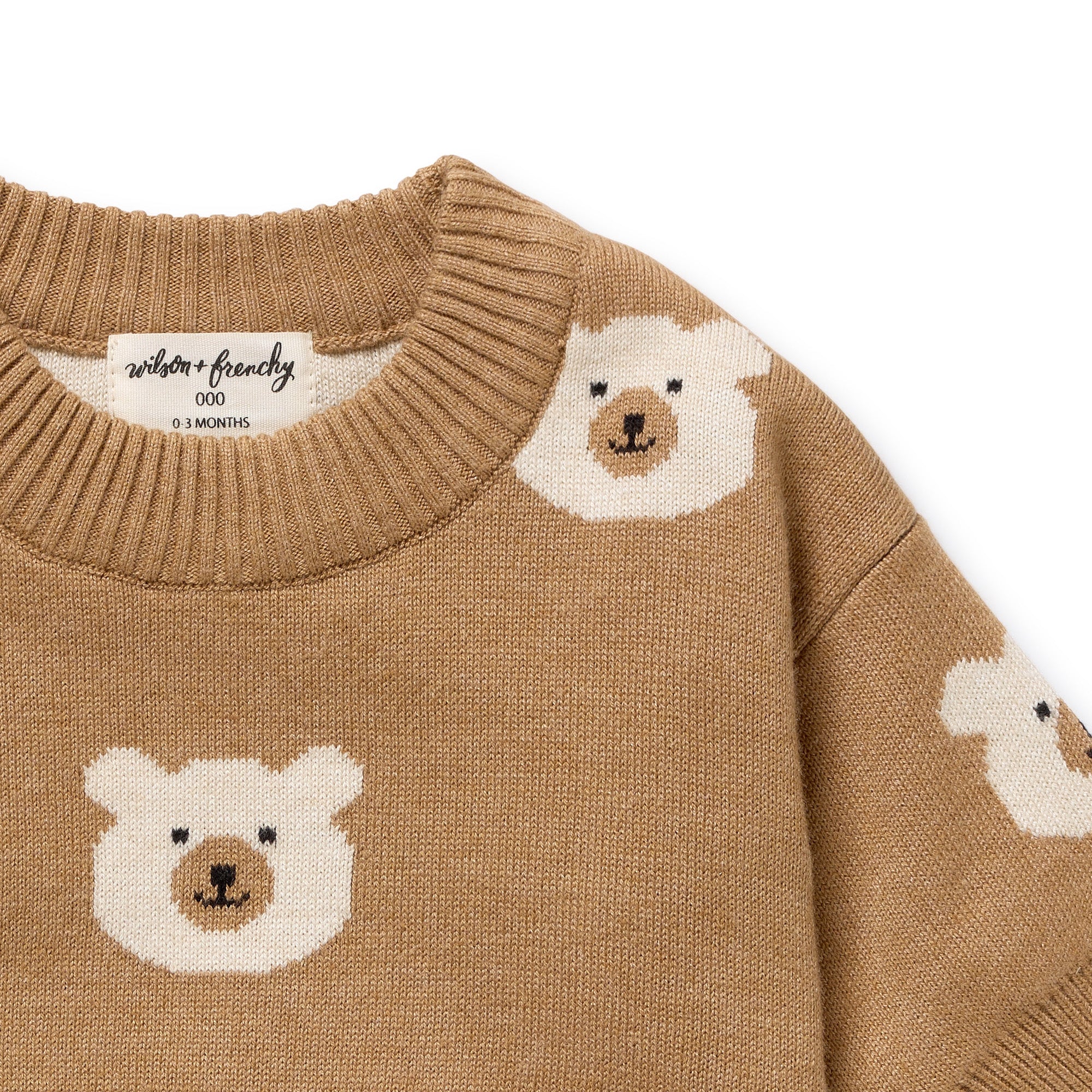 Beary Cute Organic Knitted Jacquard Jumper