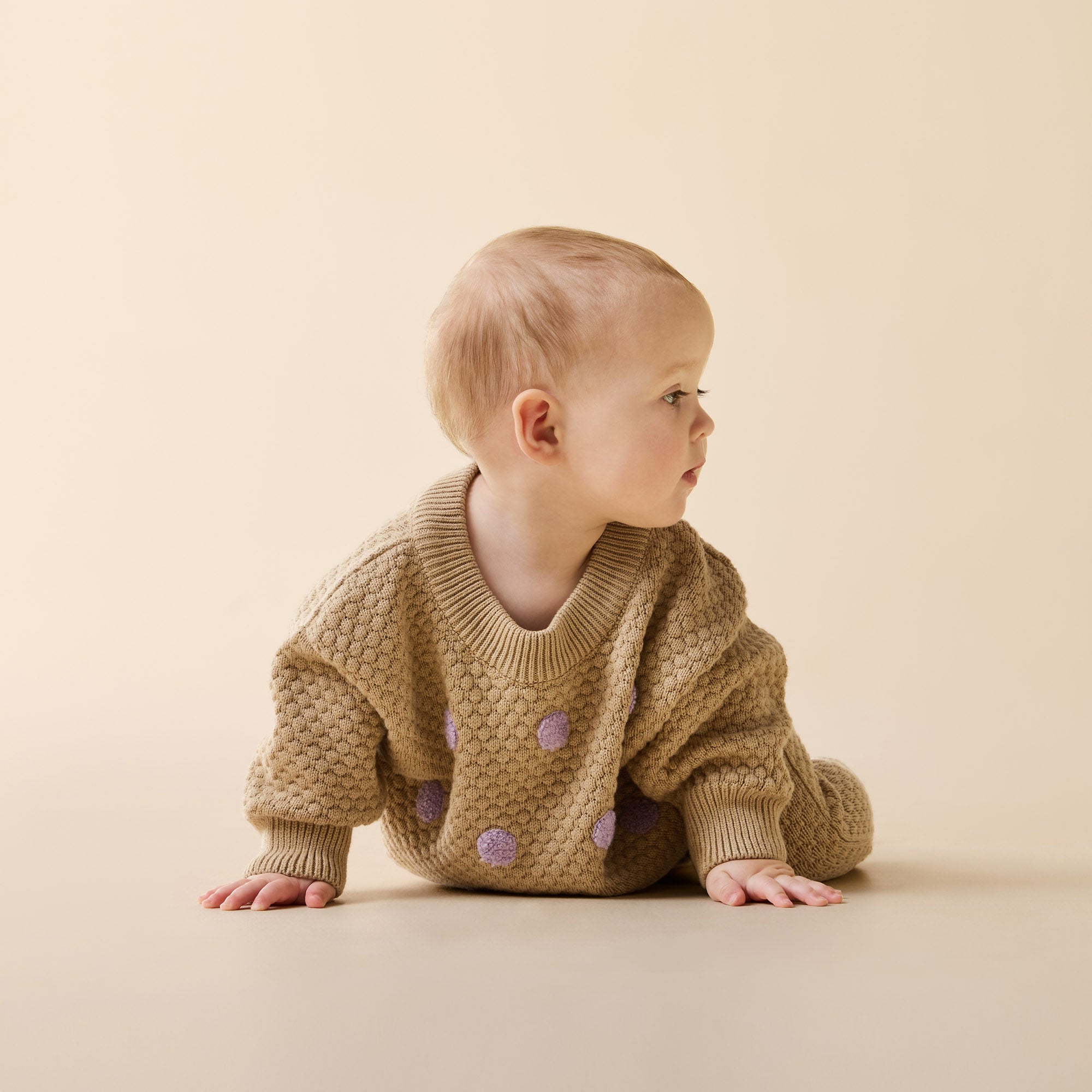 Oat and Mulberry Organic Knitted Bauble Jumper