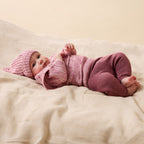 Rhubarb and Cream Organic Knitted Ruffle Jumper