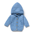 Frosted Blue Organic Knitted Cable Jacket
