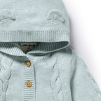 Cloud Blue Organic Knitted Cable Jacket
