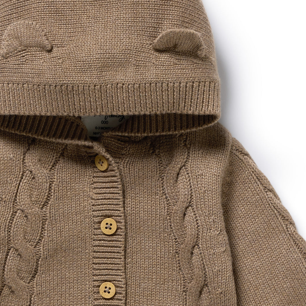 Chestnut Organic Knitted Cable Jacket