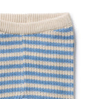 Frosted Blue Organic Knitted Stripe Legging with Feet