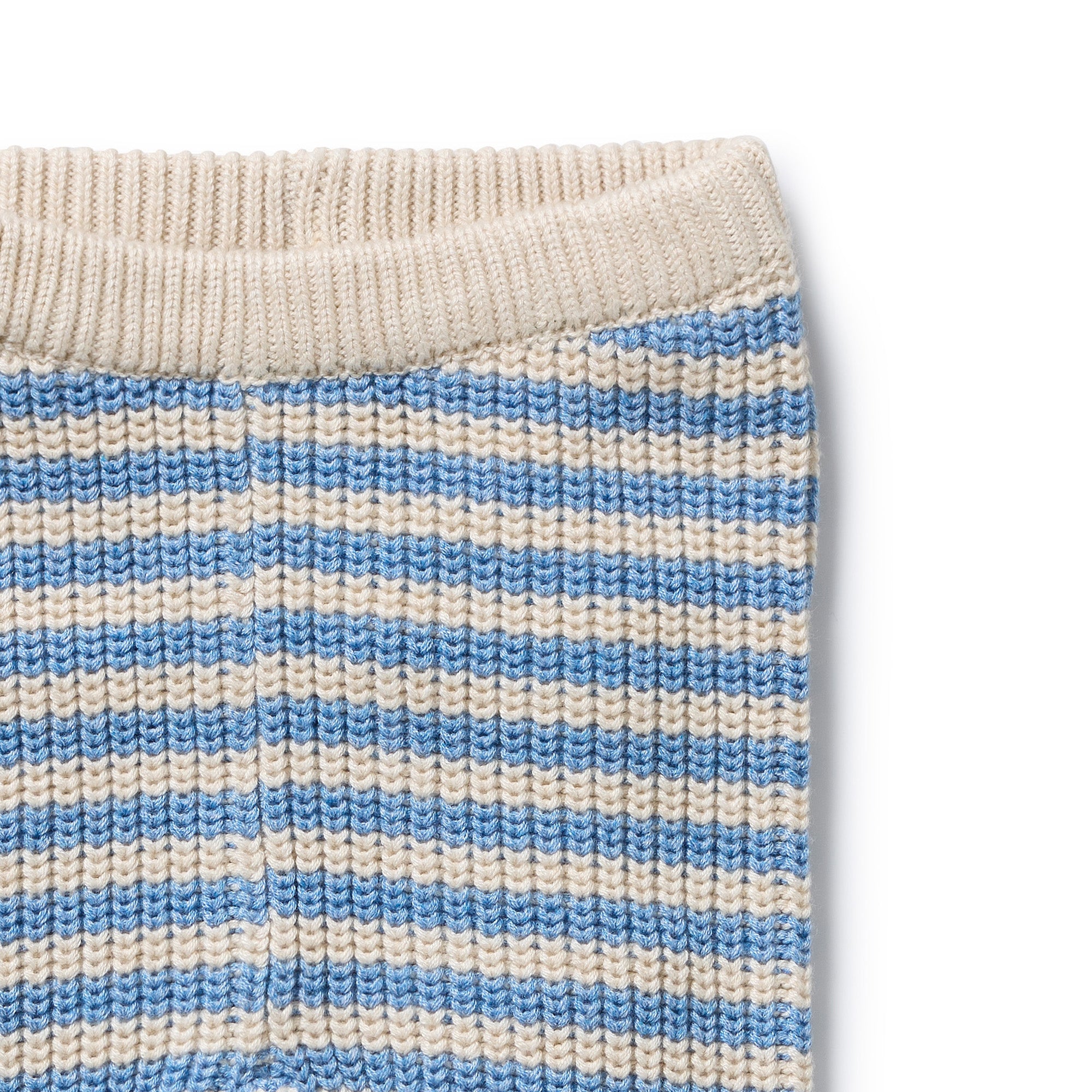 Frosted Blue Organic Knitted Stripe Legging with Feet