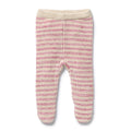Rhubarb and Cream Organic Knitted Stripe Legging with Feet