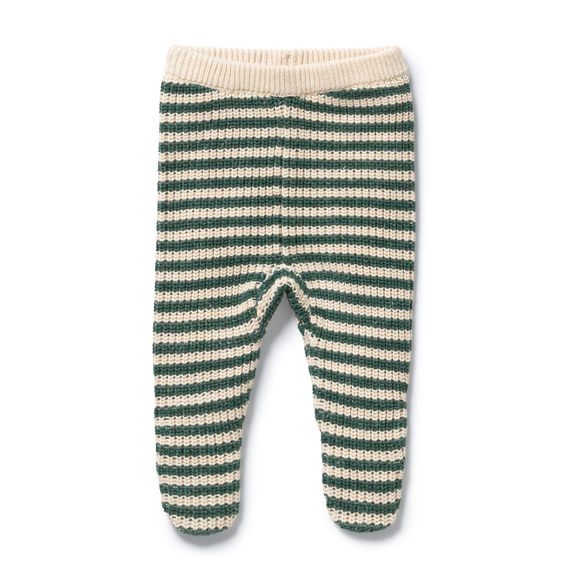 Clover Organic Knitted Stripe Legging with Feet