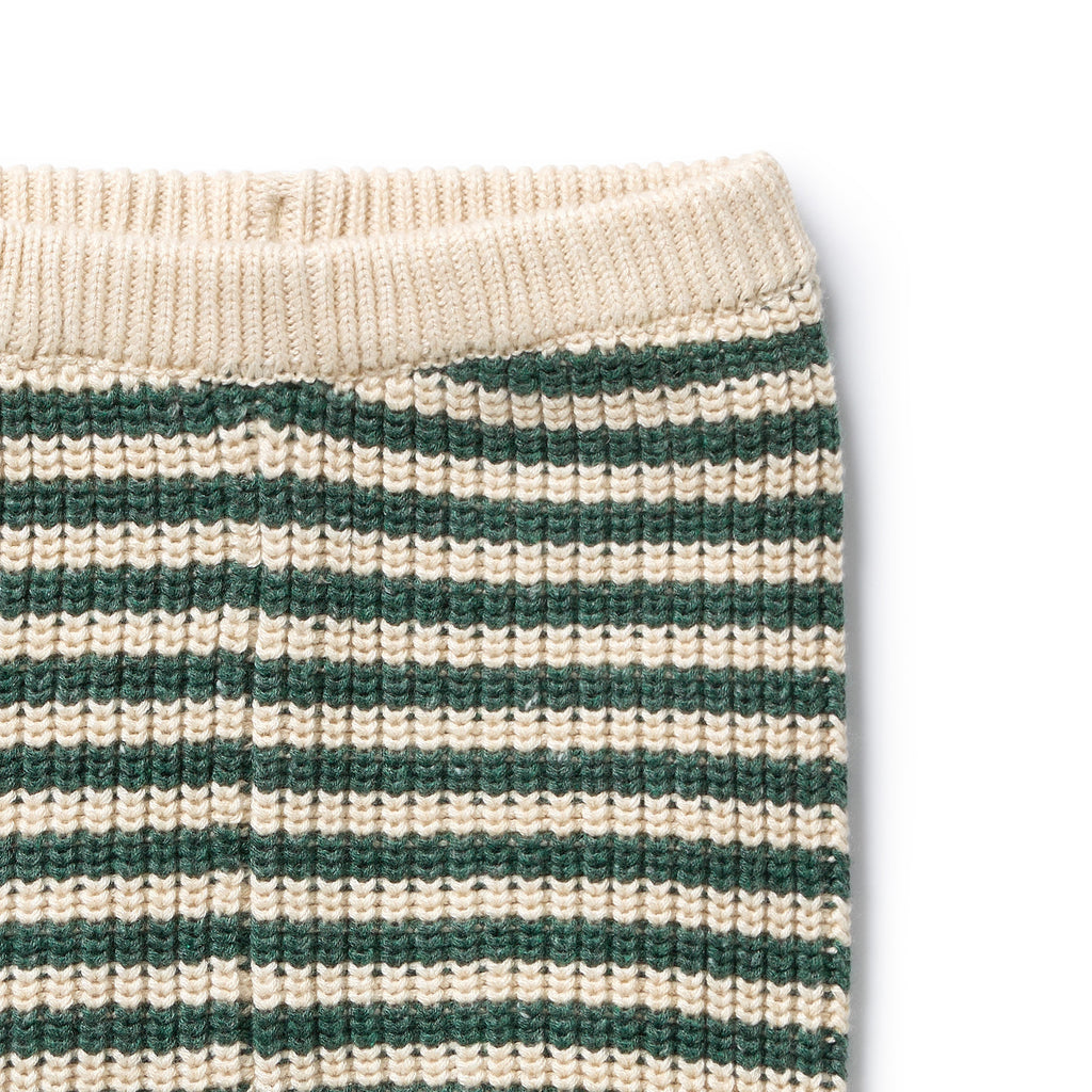 Clover Organic Knitted Stripe Legging with Feet