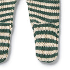 Clover Organic Knitted Stripe Legging with Feet