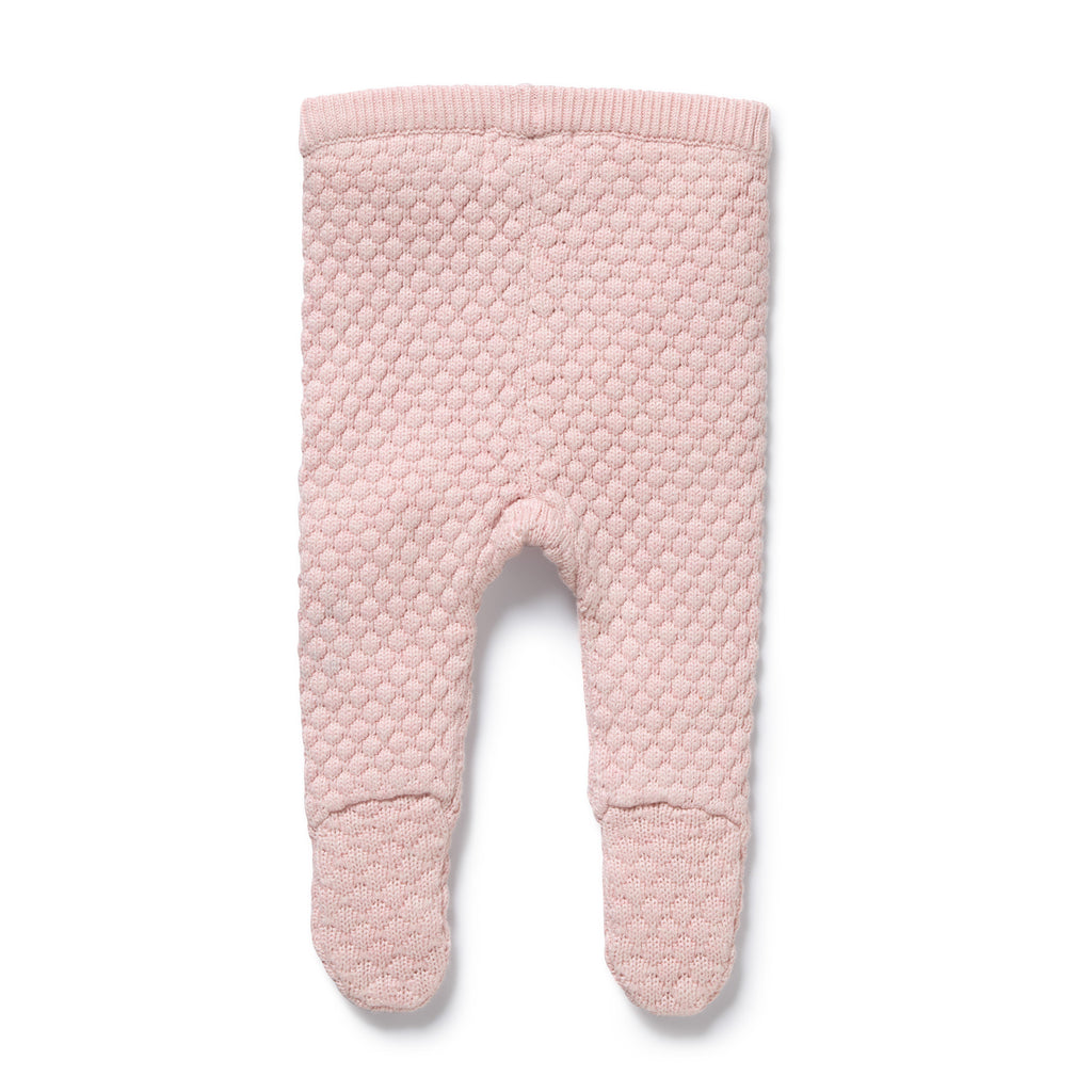 Marshmallow Organic Knitted Bubble Legging with Feet