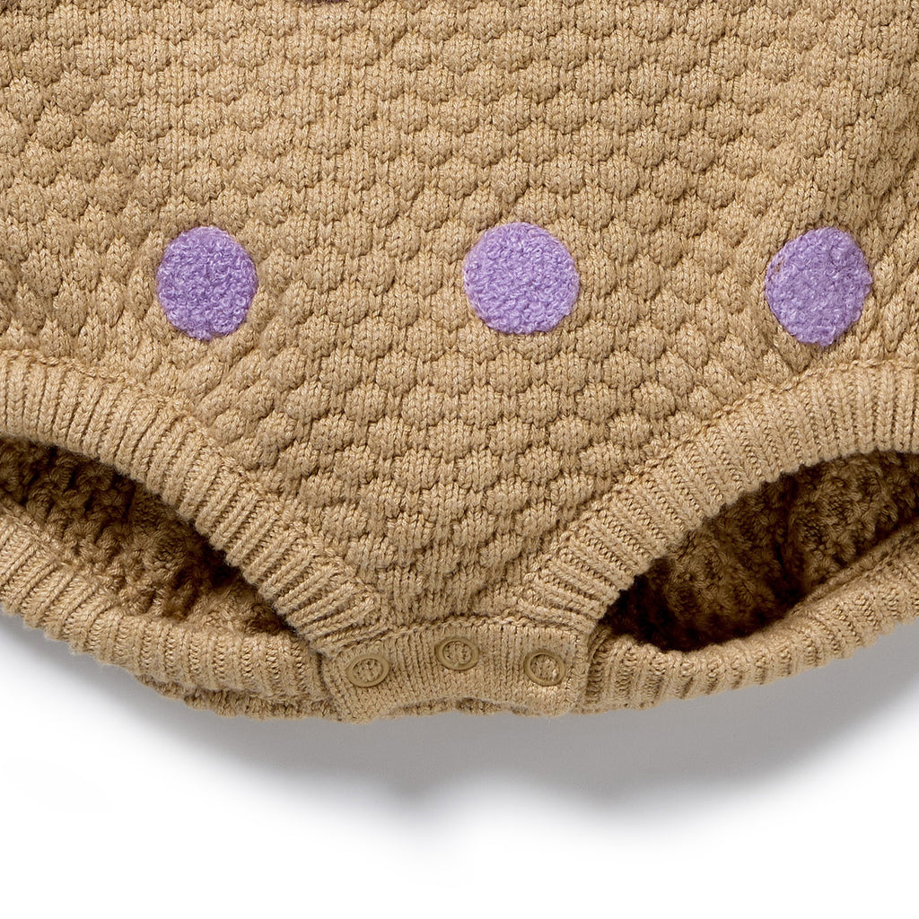 Oat and Mulberry Organic Knitted Bubble Bodysuit