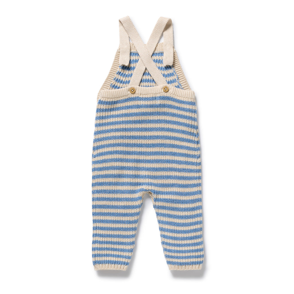 Frosted Blue Organic Knitted Stripe Overall
