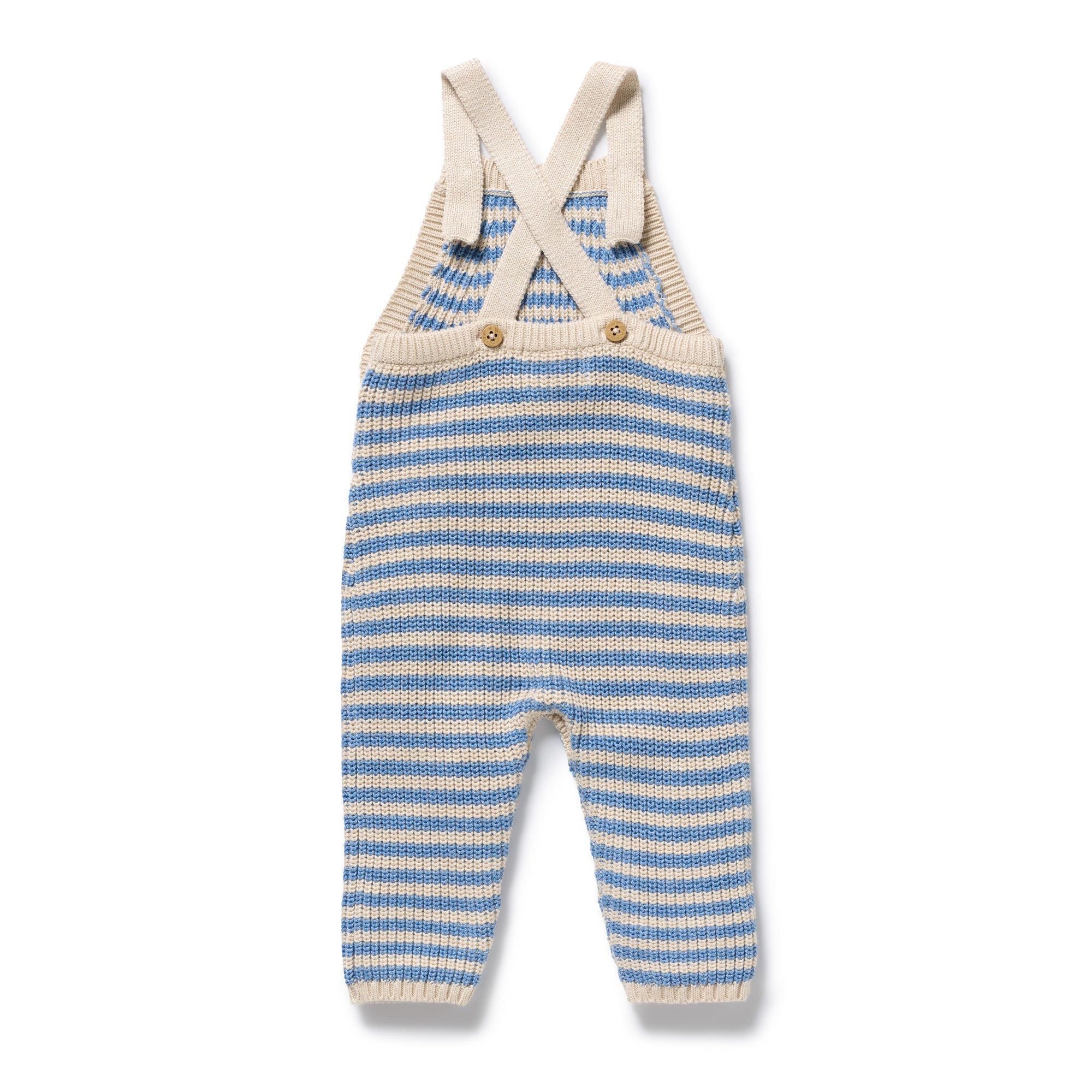 Frosted Blue Organic Knitted Stripe Overall