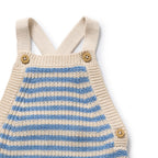 Frosted Blue Organic Knitted Stripe Overall