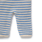Frosted Blue Organic Knitted Stripe Overall