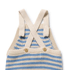 Frosted Blue Organic Knitted Stripe Overall