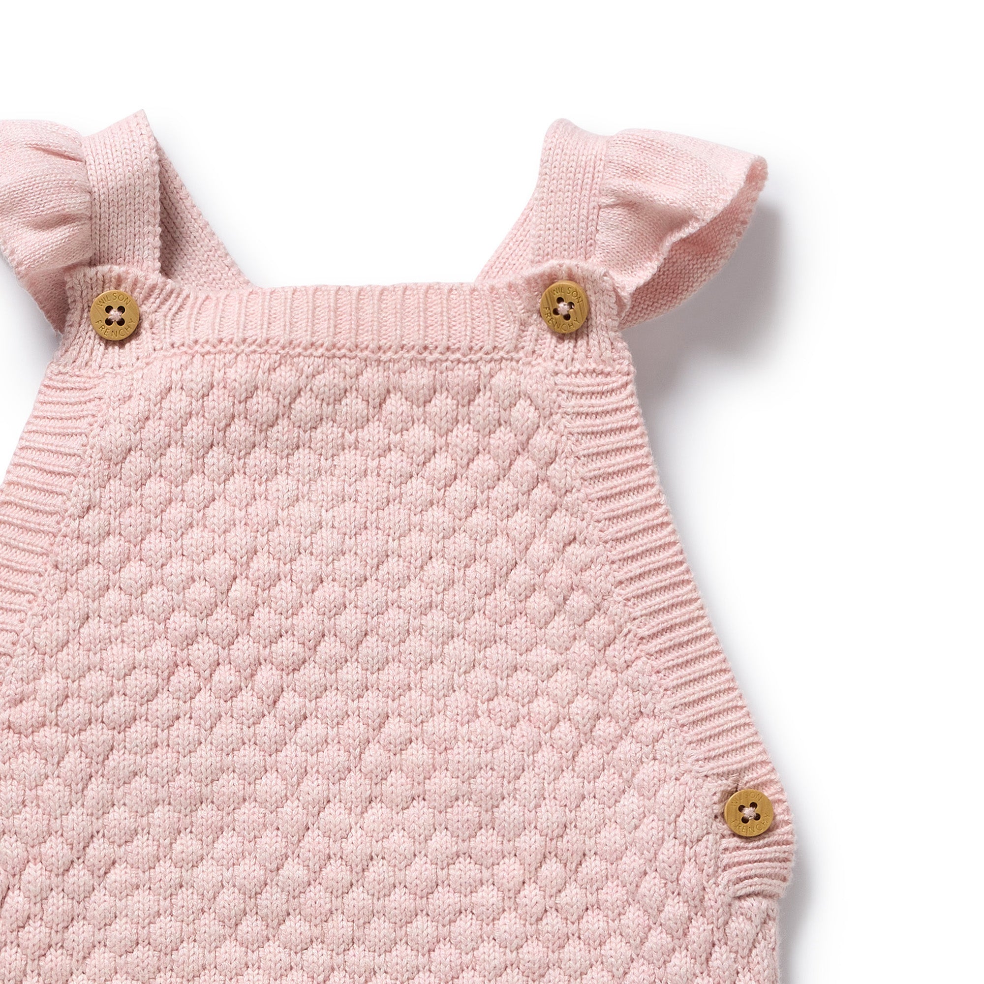 Marshmallow Organic Knitted Bubble Ruffle Overall