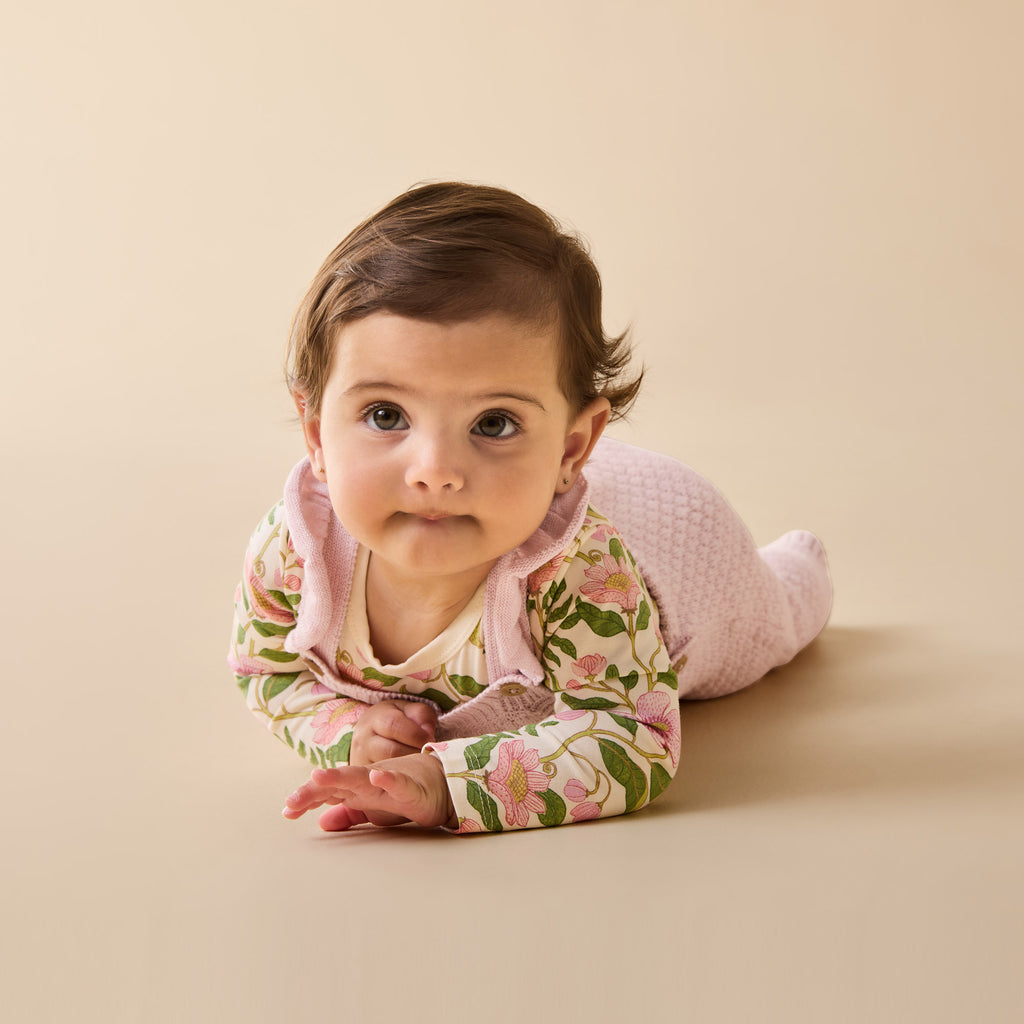 Marshmallow Organic Knitted Bubble Ruffle Overall