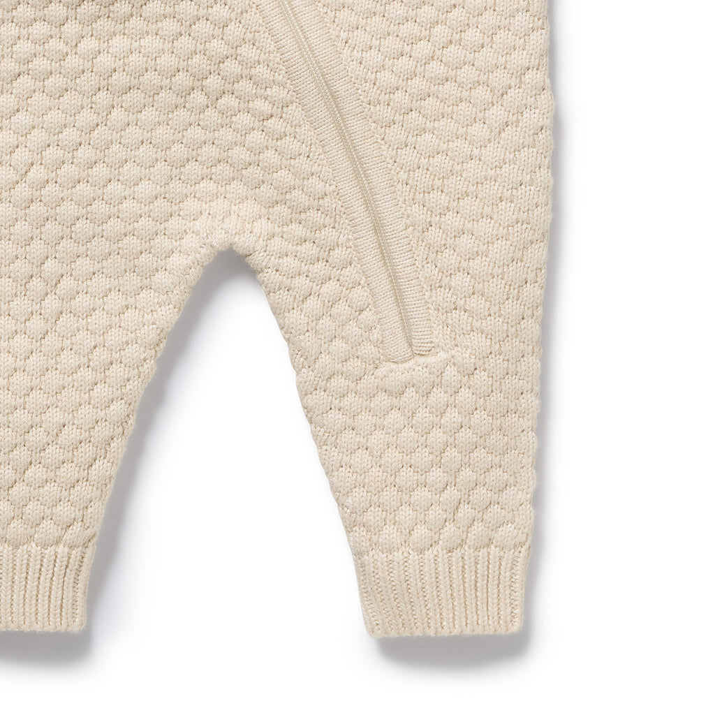 Cream Organic Knitted Bubble Growsuit
