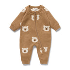 Beary Cute Organic Knitted Jacquard Growsuit