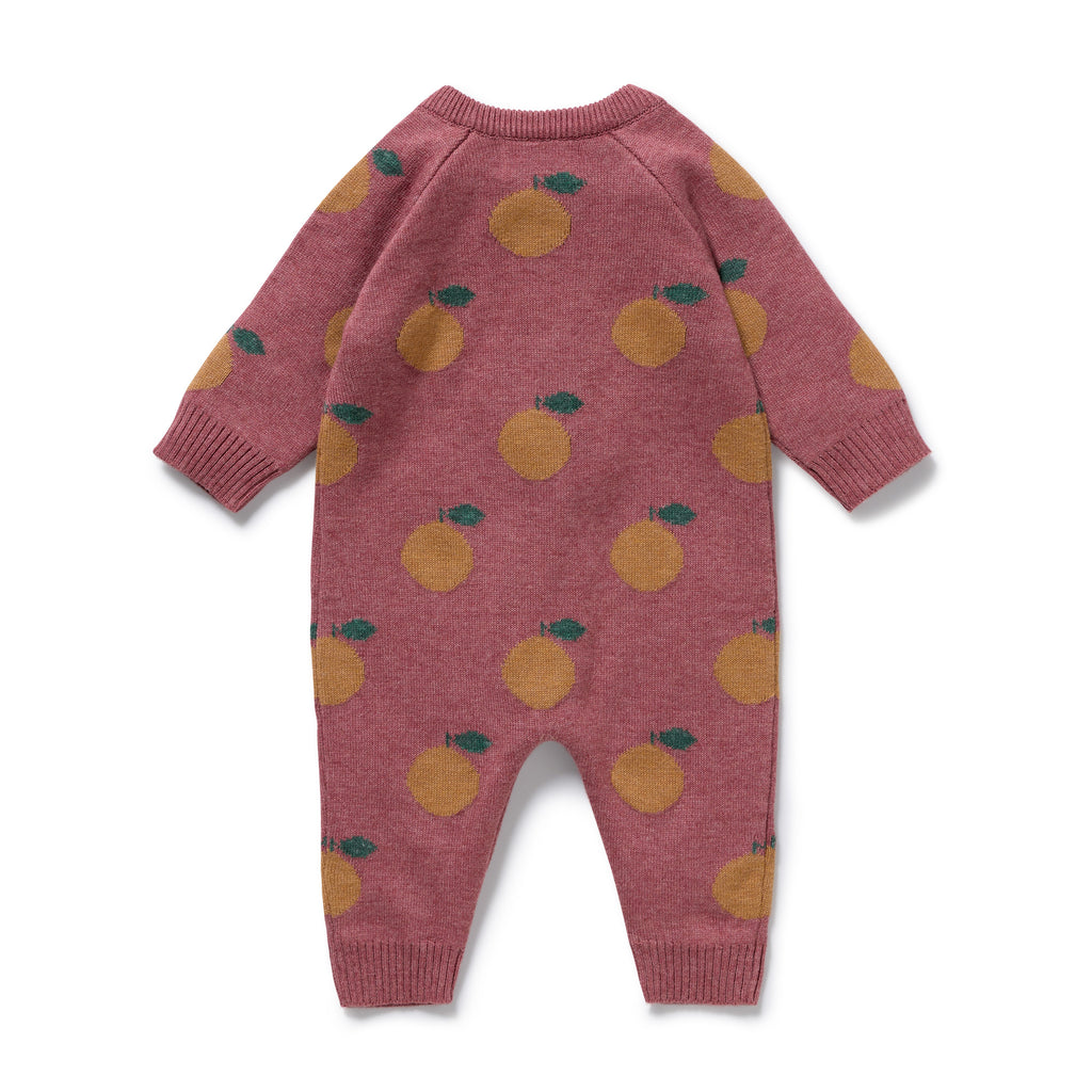 Clementine Organic Knitted Jacquard Growsuit