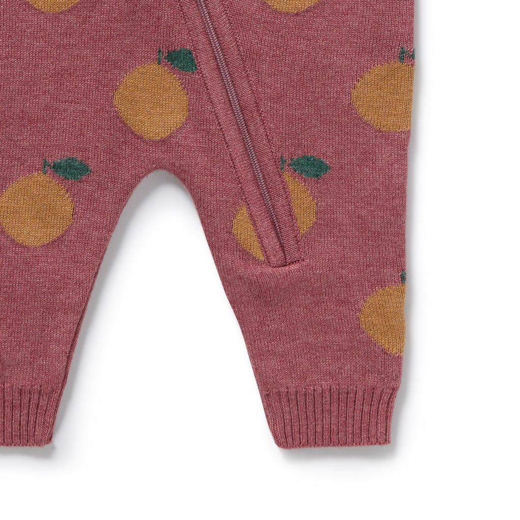 Clementine Organic Knitted Jacquard Growsuit
