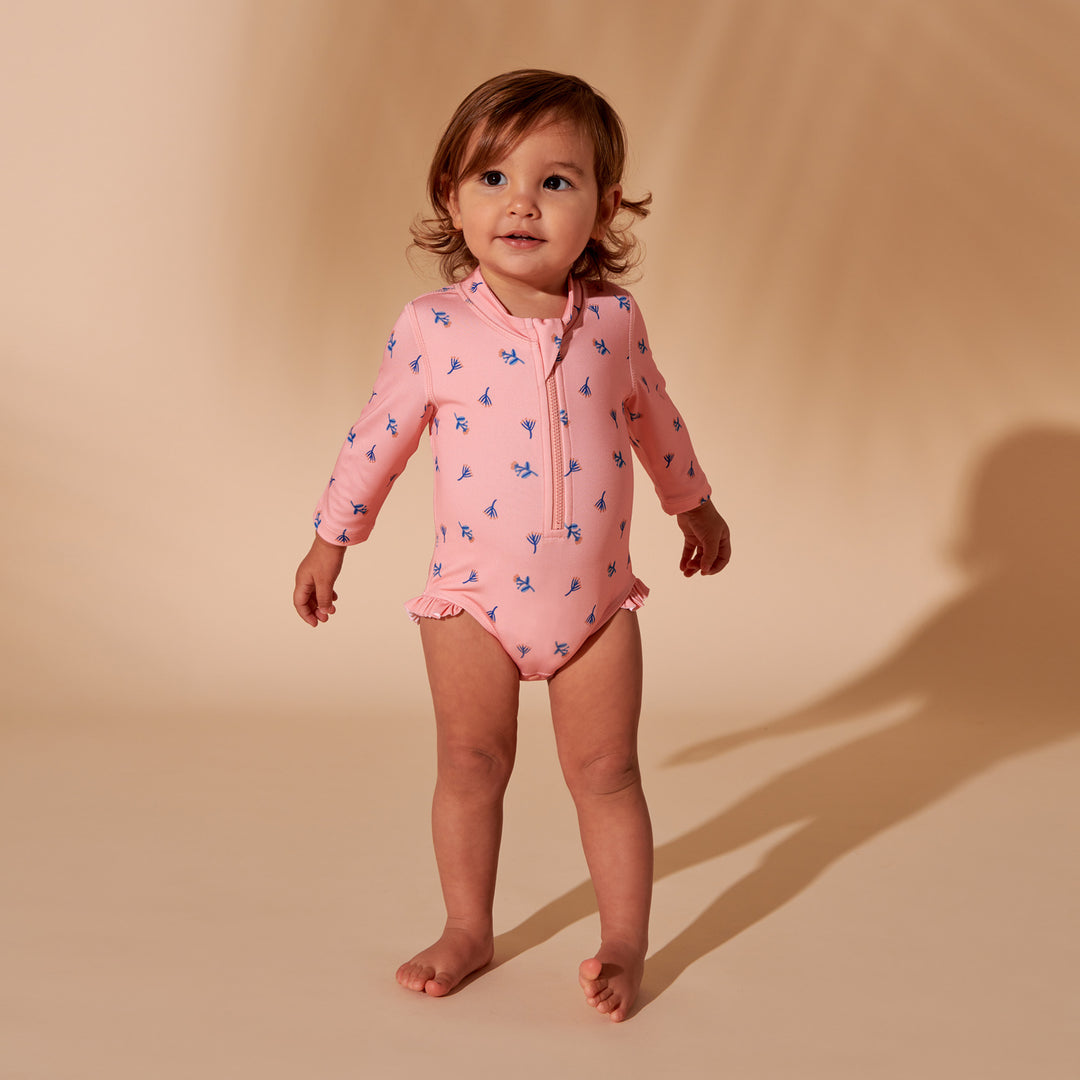 Wilson and Frenchy Little Flower Long Sleeve Swimsuit