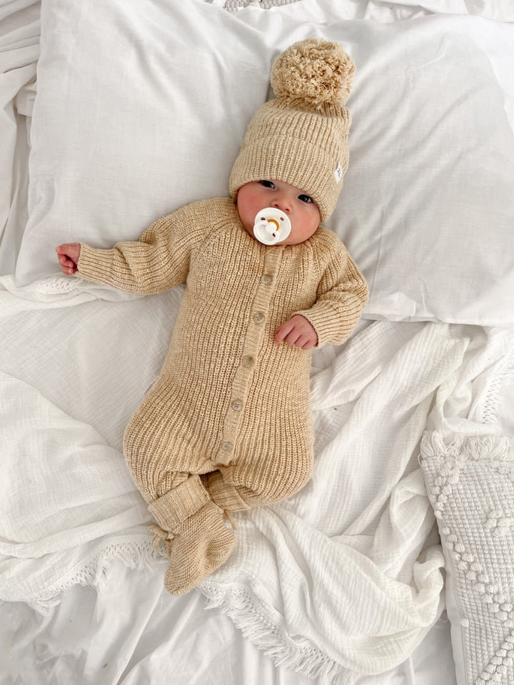 Ziggy Lou - Classic Knit Romper | Wheat