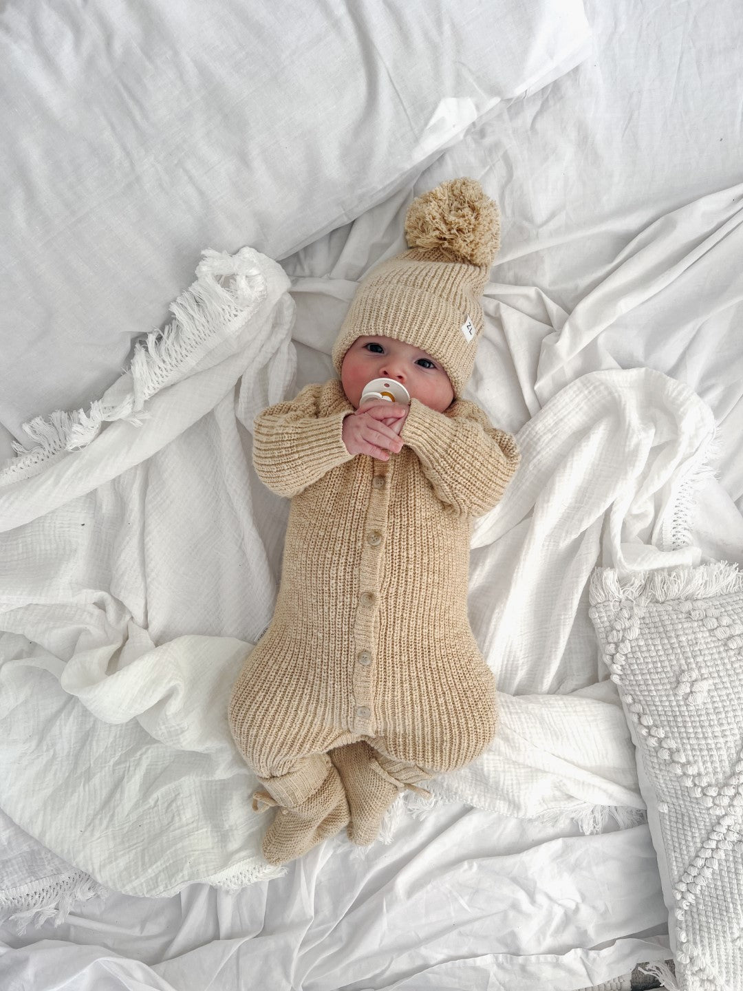 Ziggy Lou - Classic Knit Romper | Wheat