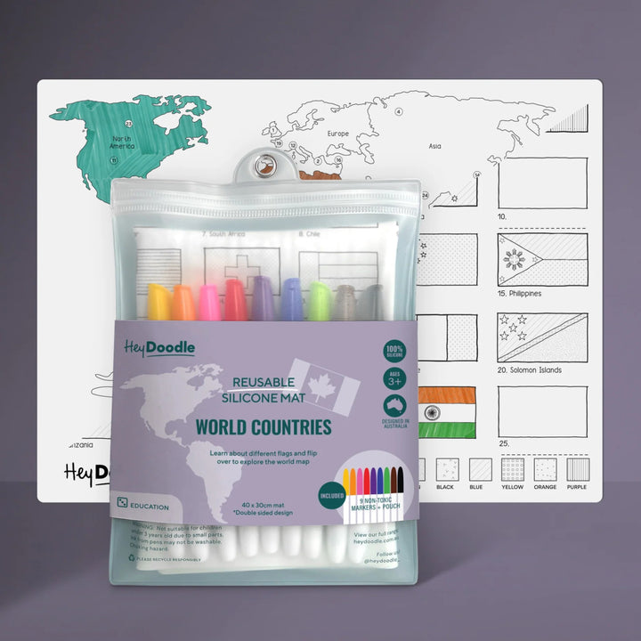 Hey Doodle Mat - World Countries | EDU