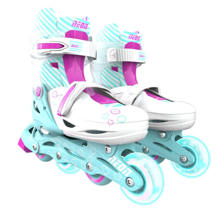 Yvolution Neon Inline Skates - Teal & Pink