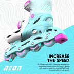 Neon Inline Skates - Teal & Pink