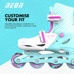 Neon Inline Skates - Teal & Pink