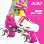 Neon Combo Skates - Pink & Yellow