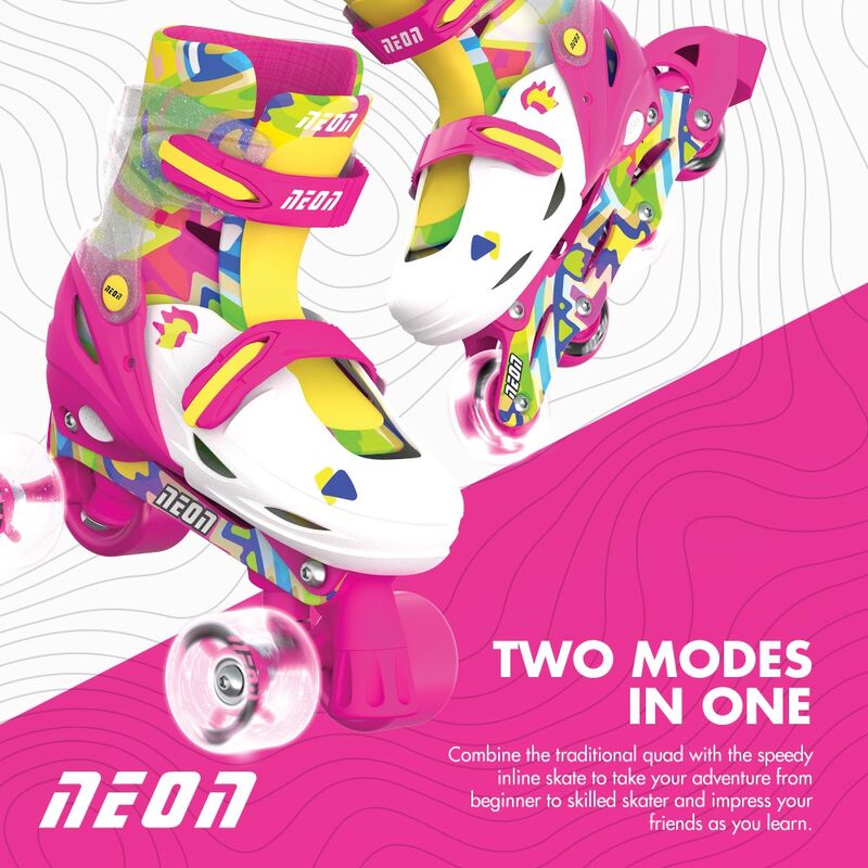 Yvolution Neon Combo Skates - Pink & Yellow