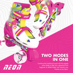 Neon Combo Skates - Pink & Yellow