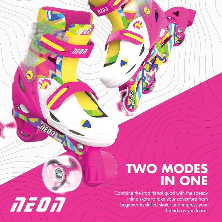 Yvolution Neon Combo Skates - Pink & Yellow