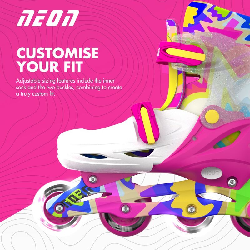 Yvolution Neon Combo Skates - Pink & Yellow