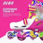 Neon Combo Skates - Pink & Yellow