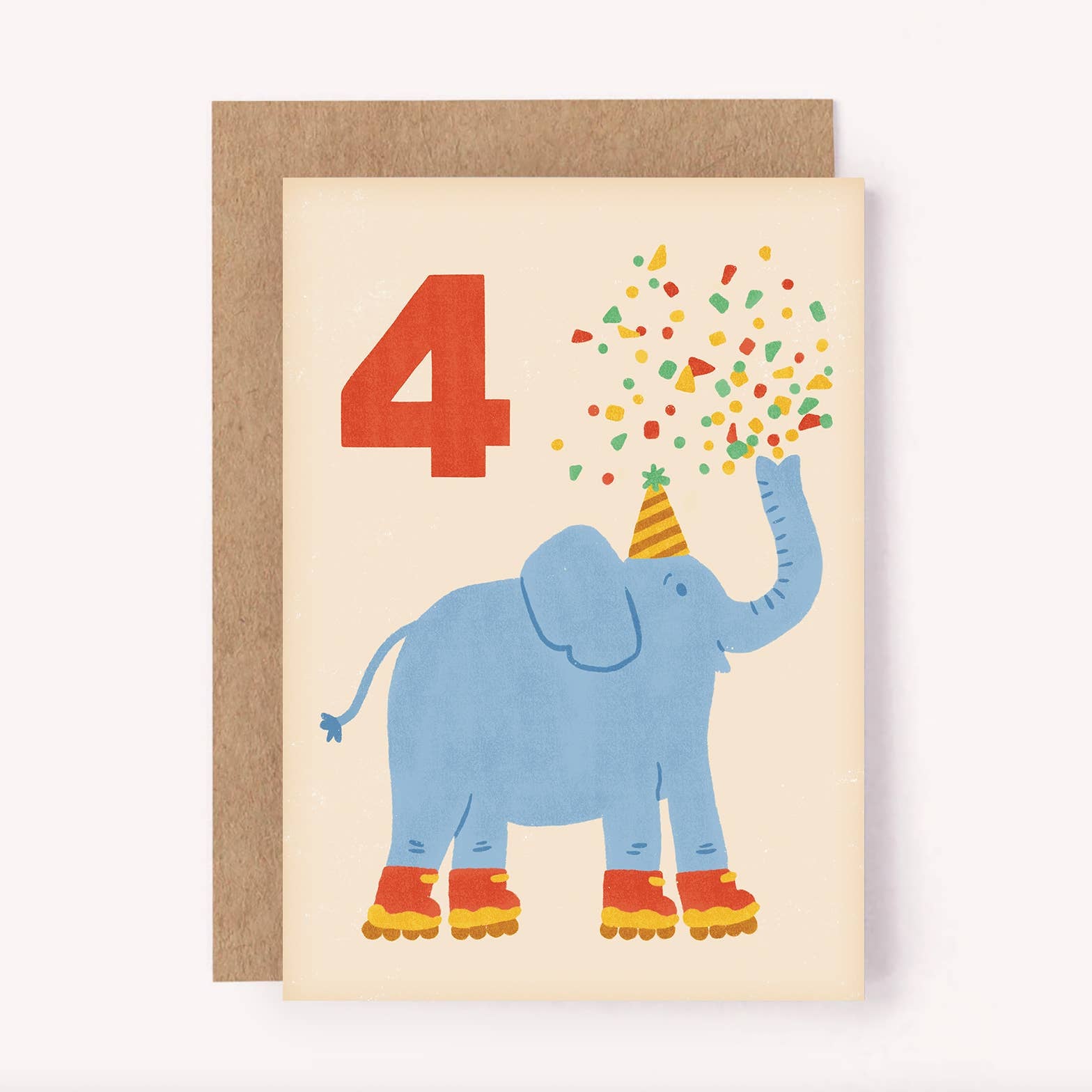 Elephant 4th Birthday Card