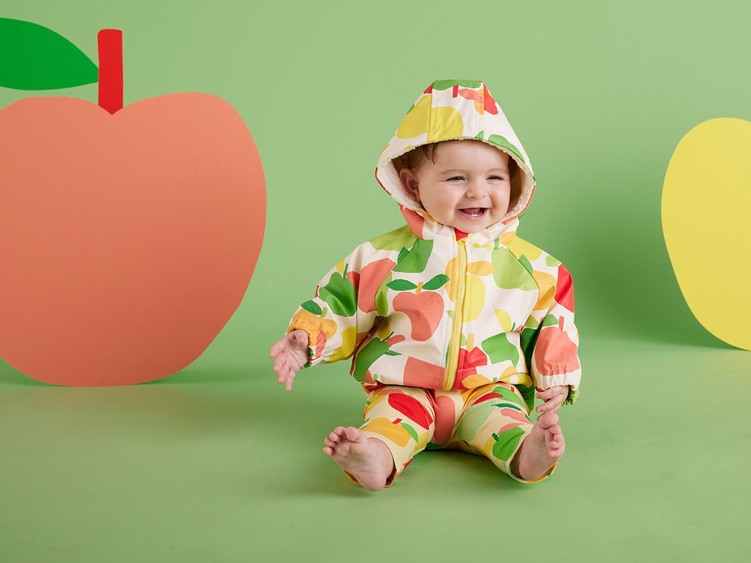 Halcyon Nights Kids Rain Jacket - A Is For Apple Baby