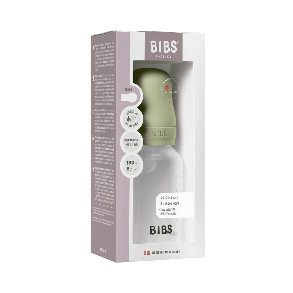 Baby Bottle Complete Set 150ml Silicone -Sage