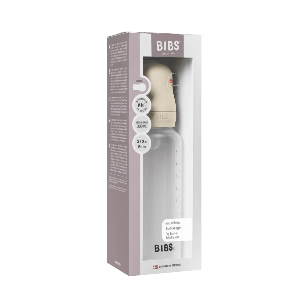 Baby Bottle Complete Set 270ml Silicone -Ivory